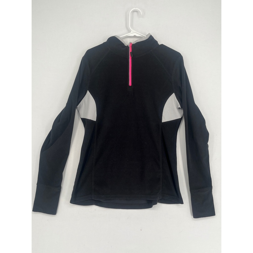 RBX Performance Fleece Pullover Womens Large Black 1/4 Zip Mesh Athletic Top L